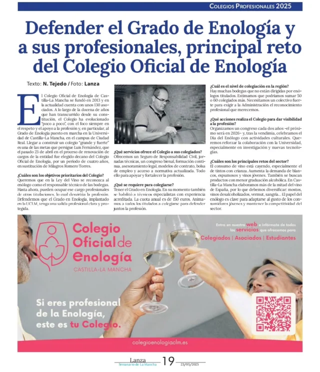 Entrevista al nuevo decano del COECLM en el suplemento de @lanzadigital dedicado a colegios profesionales